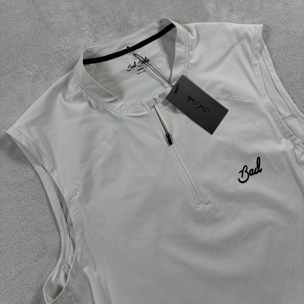 Bad Birdie LW Vest Mens Large Glacier Gray Quarter Zip‎ Moisture Wicking Golf